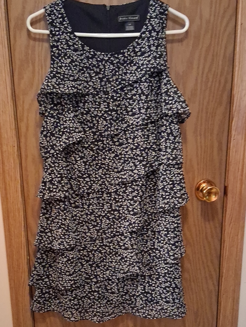 Jessica Howard Navy and White Floral Ruffle Mini Dress